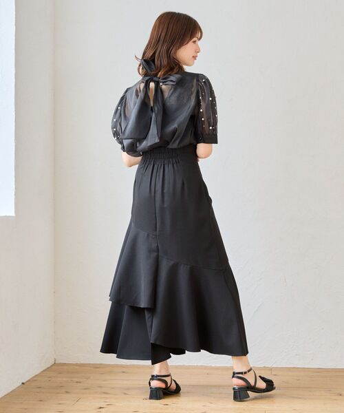 バックリボンパールシアーブラウス MAJESTIC LEGON｜バックリボンパールシアーブラウス | Rakuten