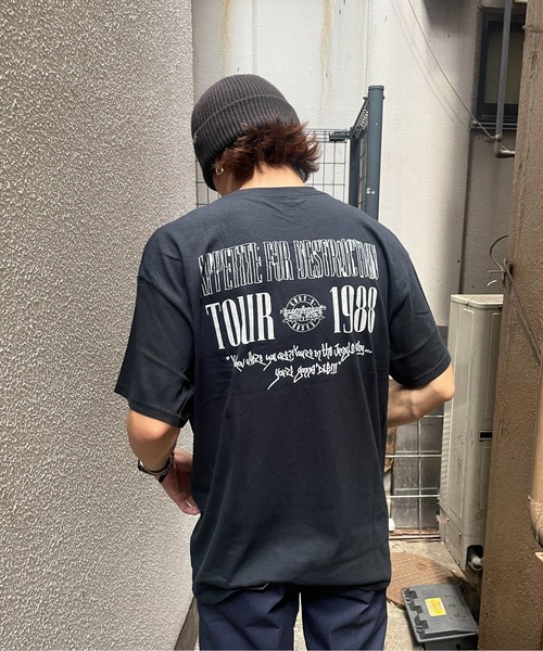 ガンズ・アンド・ローゼズベースボールシャツ白×グレーМ