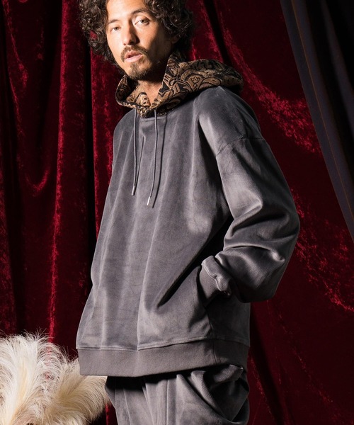 ANGENEHM パーカー mpa3247-Cord jacquard cut sew × Gobelin