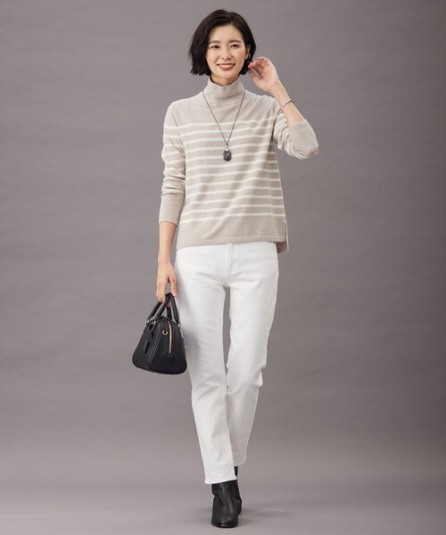 ニット セーター 「洗える」SEMI WORSTED WOOL バスクボーダー ニット レディース ニット セーター 「洗える」SEMI WORSTED WOOL バスクボーダー