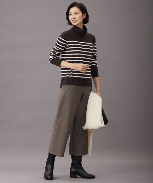 ニット セーター 「洗える」SEMI WORSTED WOOL バスクボーダー ニット レディース ニット セーター 「洗える」SEMI WORSTED WOOL バスクボーダー