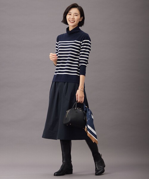 ニット セーター 「洗える」SEMI WORSTED WOOL バスクボーダー ニット レディース ニット セーター 「洗える」SEMI WORSTED WOOL バスクボーダー