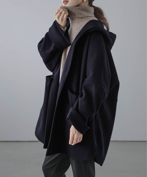  PARTY フード付きポンチョコート ROYAL PARTY（ロイヤルパーティー） ポンチョ ファー付ポンチョ風