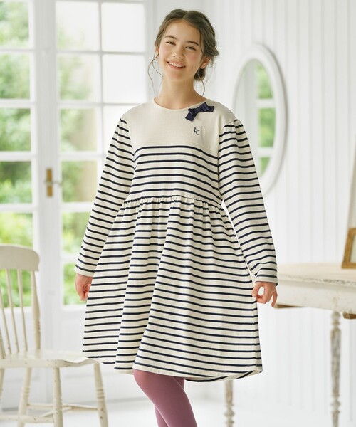 組曲 ワンピース 「150-160cm」ボーダー キッズ 子供服 女の子