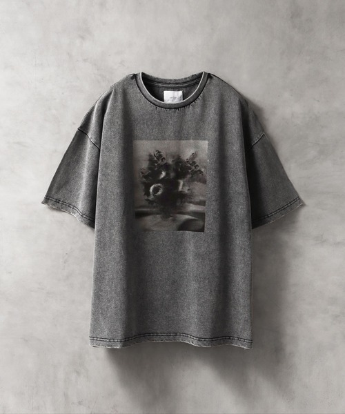 tシャツ 「welise/ウェライズ」モードフラワーグラフィックプリント 