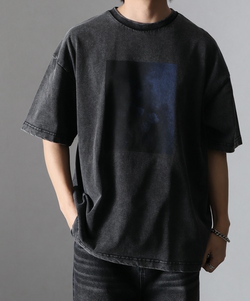 新品同様♡数回のみ使用　メンズコットントップス　ダメージ加工 welise（ウェライズ） tシャツ 「welise/ウェライズ」モードフラワー