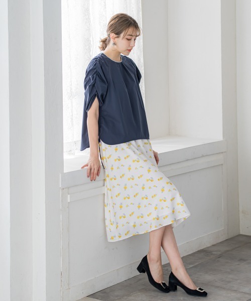 ketty（ケティ） スカート フラワープリントギャザーフレアスカート