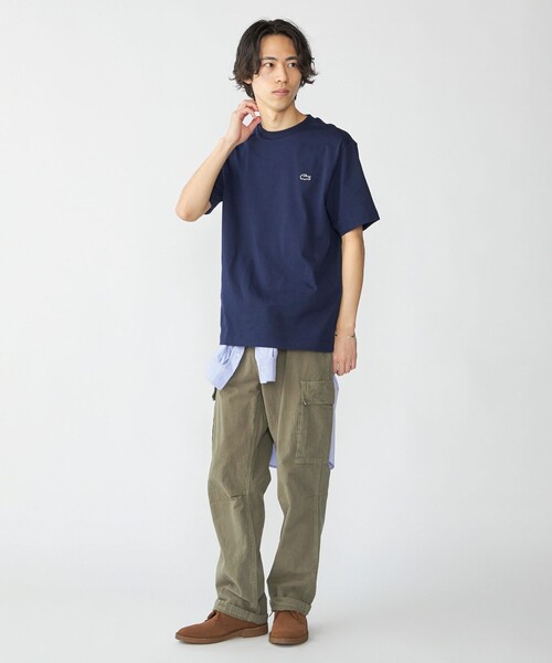 ラコステLACOSTE レースクロックグラフィッククルーネックTシャツ LACOSTE tシャツ LACOSTE: TH5582-99 アウトラインクロック