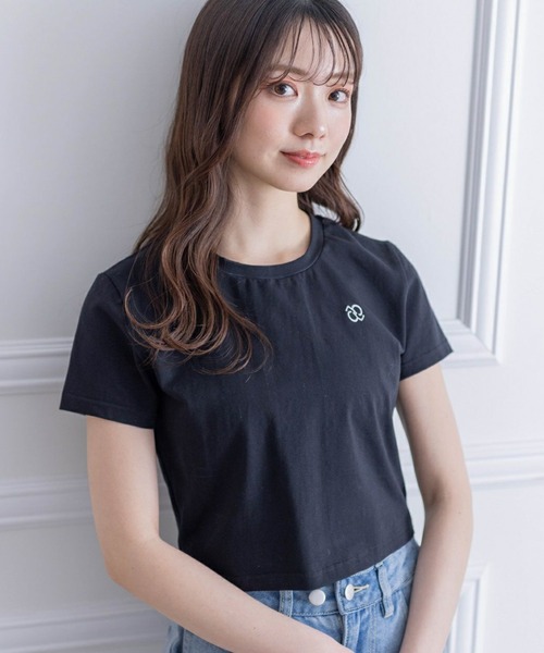 人気♪   クロップド丈 半袖Tシャツ 関税送料無料 KOEISTORE カットソー Tシャツ 半袖 レディース ショート丈