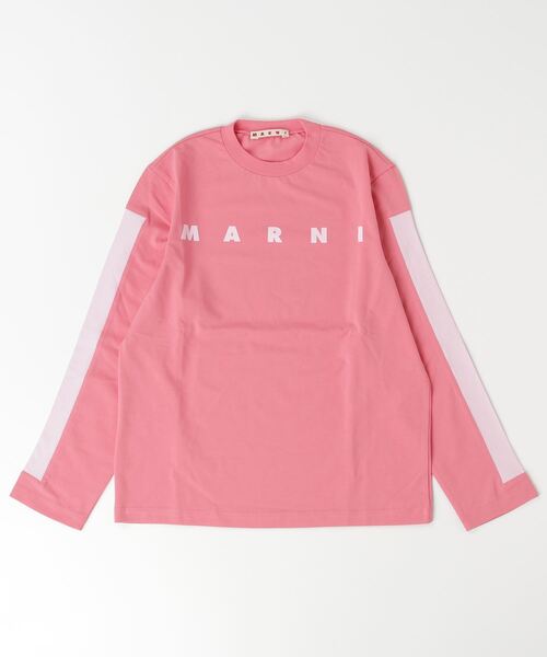 MARNI ピンク ロゴトレーナー MARNI tシャツ MARNI（マルニ）Kids ＆ Junior ブランドロゴ長袖