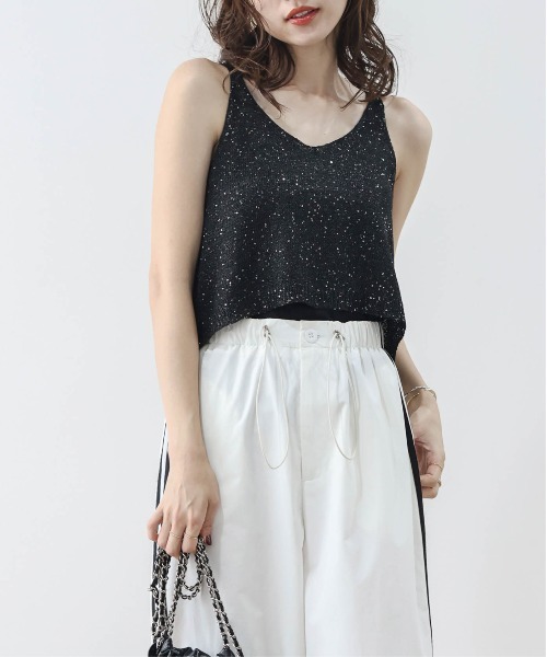 美品☆MAX&Co. レディース タンクトップ スパンコール ドレス インナー 美品☆MAX&Co. レディース タンクトップ スパンコール ドレス