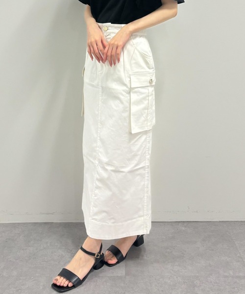 スカート 「ZOZO先行発売」Iラインカーゴスカート(Off White  