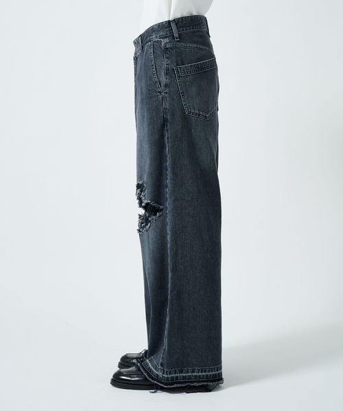 Juha（ユハ） ワイドパンツ ジーンズ 「JUHA/ユハ」DAMAGE BAGGY DENIM