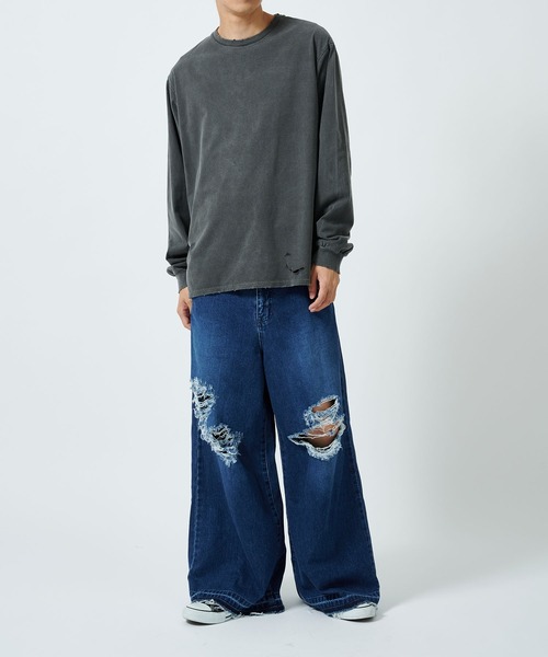 Juha（ユハ） ジーンズ 「JUHA/ユハ」DAMAGE BAGGY DENIM PANTS メンズ 