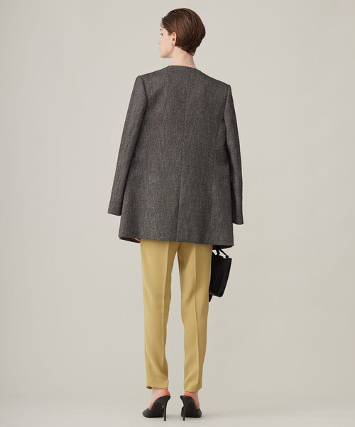 ICB ツイードジャケット ノーカラージャケット CLASSY.1月号掲載】ルレックスツイード ノーカラージャケット