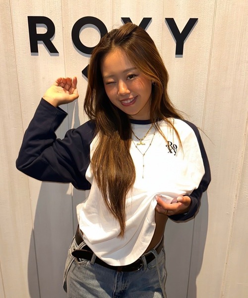 ROXY tシャツ TRUELY AUTHENTIC L/S/ロキシーラグランバック