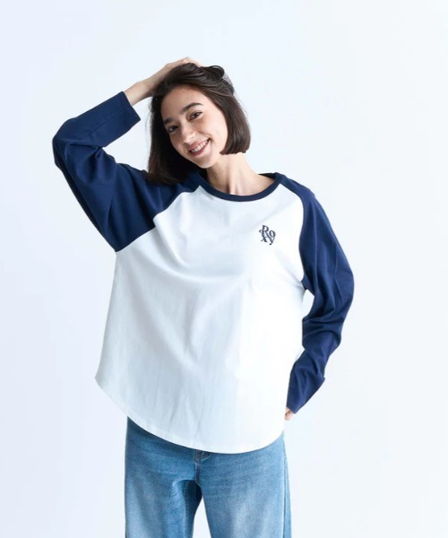 ROXY tシャツ TRUELY AUTHENTIC L/S/ロキシーラグランバック