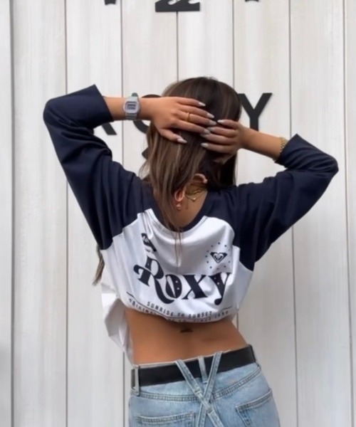 ROXY tシャツ TRUELY AUTHENTIC L/S/ロキシーラグランバック