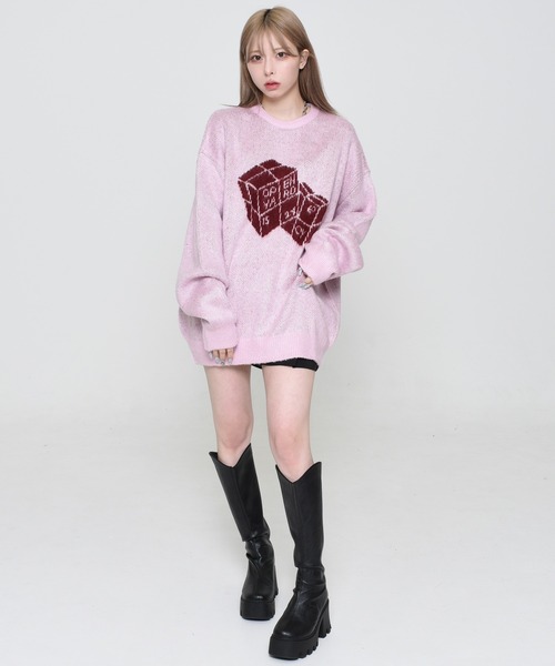 完売品 OY オーバーサイズ セーター ニット OY（オーワイ） ニット セーター HAIRY DUAL CUBE KNIT/デュアル
