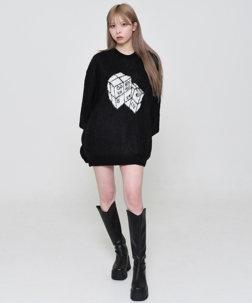 OY（オーワイ） ニット セーター HAIRY DUAL CUBE KNIT/デュアル