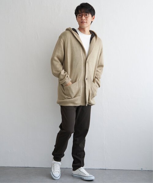 ikka（イッカ） コート ジャケット 裏ボアニットフーディガン メンズ