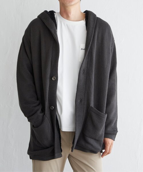 ikka（イッカ） コート ジャケット 裏ボアニットフーディガン メンズ