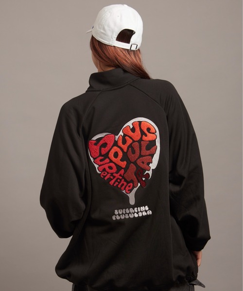 新品未使用★JACKROSE★ピースマウスガールスウェット★ペアトレーナー★黒 JACKROSE（ジャックローズ） トレーナー スウェット JE-ロゴ＆ハート