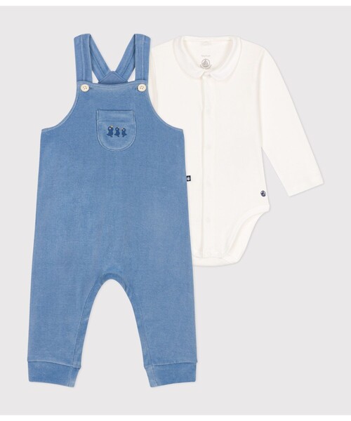 PETIT BATEAU（プチバトー） サロペット オーバーオール ベロア2点