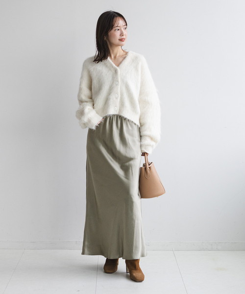 NOBLE（ノーブル） スカート 「追加」ナローAラインサテンスカート 2