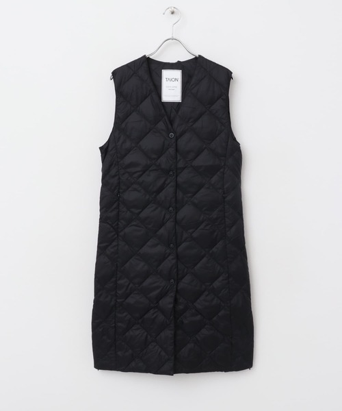ダウンベスト ベスト TAION VNECK LONG DOWN GILET レディース