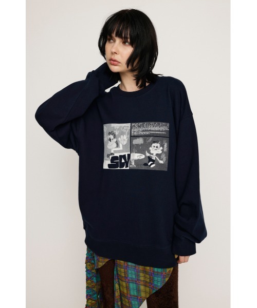 NOCTURNAL BLOODLUST フード付きスウェットシャツ SLY（スライ） トレーナー スウェット vug x SLY PRINT SW TOPS バグ