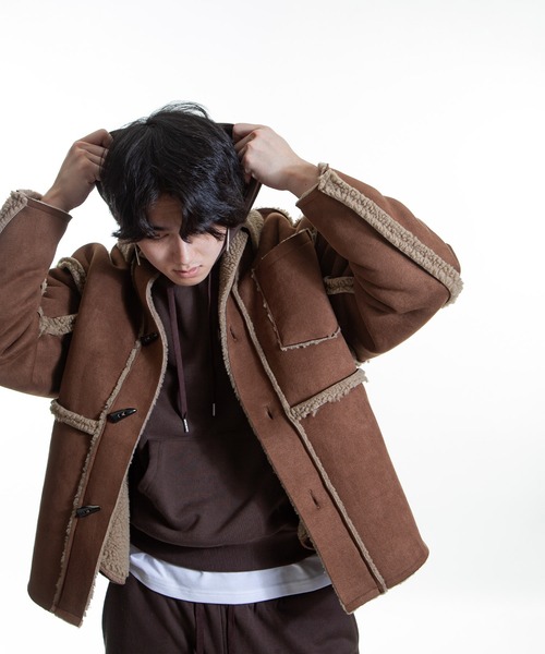 ZIP FIVE -White Line- ムートンジャケット ムートンコート 「White