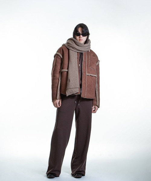 ZIP FIVE -White Line- ムートンジャケット ムートンコート 「White