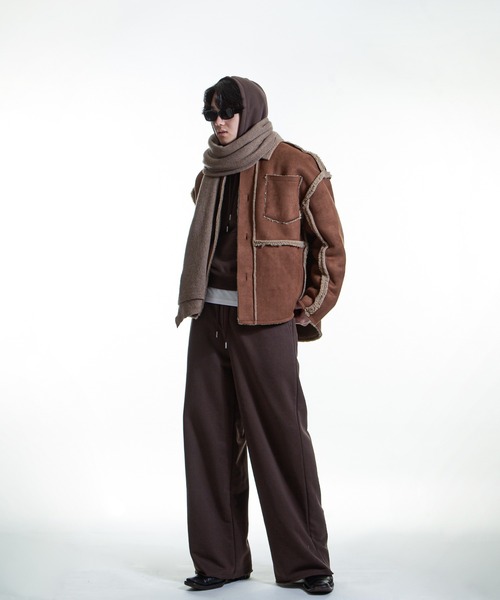 ZIP FIVE -White Line- ムートンジャケット ムートンコート 「White