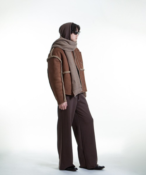 ZIP FIVE -White Line- ムートンジャケット ムートンコート 「White