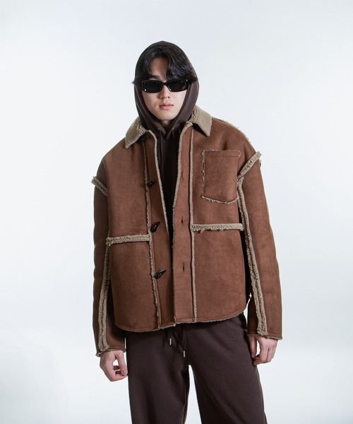 ZIP FIVE -White Line- ムートンジャケット ムートンコート 「White