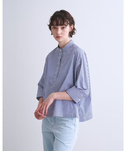 B554/美品 23SS 23区 襟デザインニット ブラウス プルオーバー 40 B554 