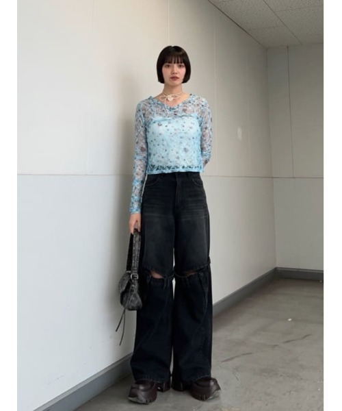 パンツ SLY J/W KNEE DENIM PT-E SLY | J／W KNEE DENIM PT-E (ストレート ) |SHEL'TTER WEBSTORE