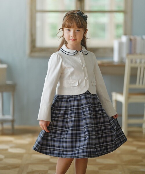 スカート 「110-140cm」KUMIKYOKU CHECK ジャンパースカート キッズ