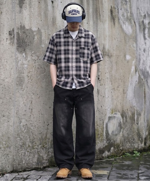SPINNS（スピンズ） ワイドパンツ パンツ フェード加工バギー