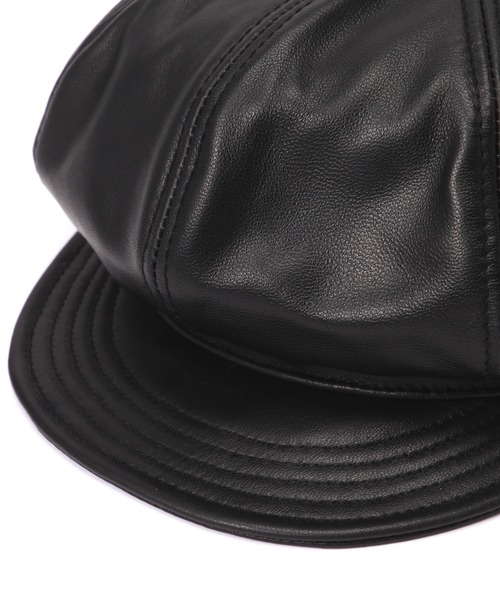 Schott　キャスケット　XL　ブラック　牛革 Schott N.Y.C キャスケット レザー ハンチング 本革 牛革 帽子