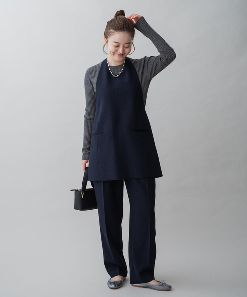 IENA（イエナ） ベスト ＆NAVY ツイード ホルターベスト レディース