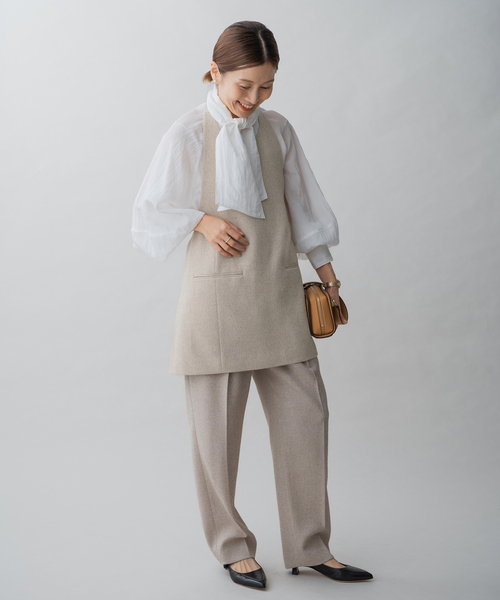 IENA（イエナ） ベスト ＆NAVY ツイード ホルターベスト レディース