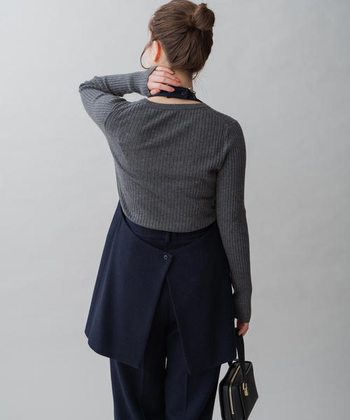 IENA（イエナ） ベスト ＆NAVY ツイード ホルターベスト レディース