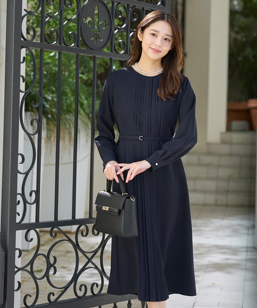 Honeys（ハニーズ） ワンピース セレモニー対応プリーツ使いワンピース