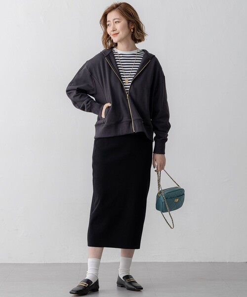 23区 パーカー 「VERY3月号掲載/洗える」コットンテリー ジップ