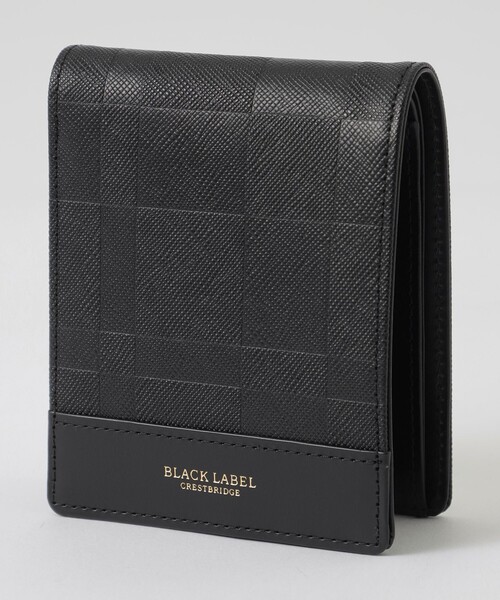 BLACK LABEL CRESTBRIDGE 二つ折り財布 BLACK LABEL CRESTBRIDGE 財布 エンボスチェック2つ折り