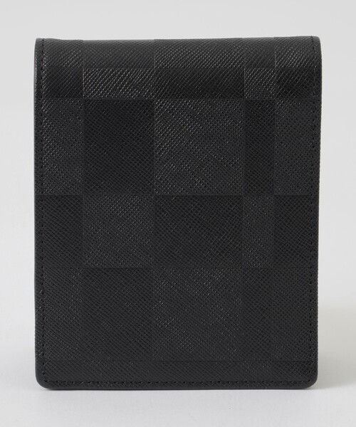 BLACK LABEL CRESTBRIDGE チェック　折り財布　ブラック エンボスチェック2つ折りウォレット（ウォレット/ケース