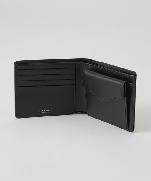 ブラックレーベルクレストブリッジ チェック二つ折り財布 ウォレット エンボスレザークレストブリッジチェック3つ折りウォレット