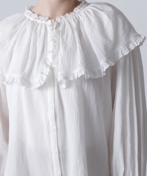 ローズバッド（ROSE BUD）/(CREOLME)フリルカラーブラウス ROSE BUD（ローズバッド） ブラウス シャツ (CREOLME)フリルカラー